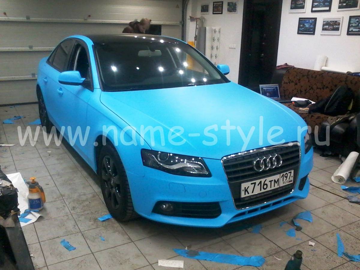 Оклейка Audi матовой пленкой от москвоской компании Name-Style